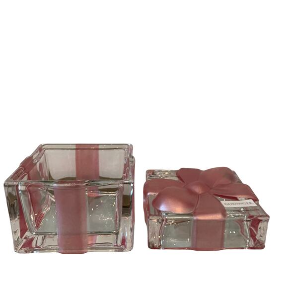 Godinger Crystal Gift Box with Pink Bow Christmas Present Trinket Box - Picture 16 of 16